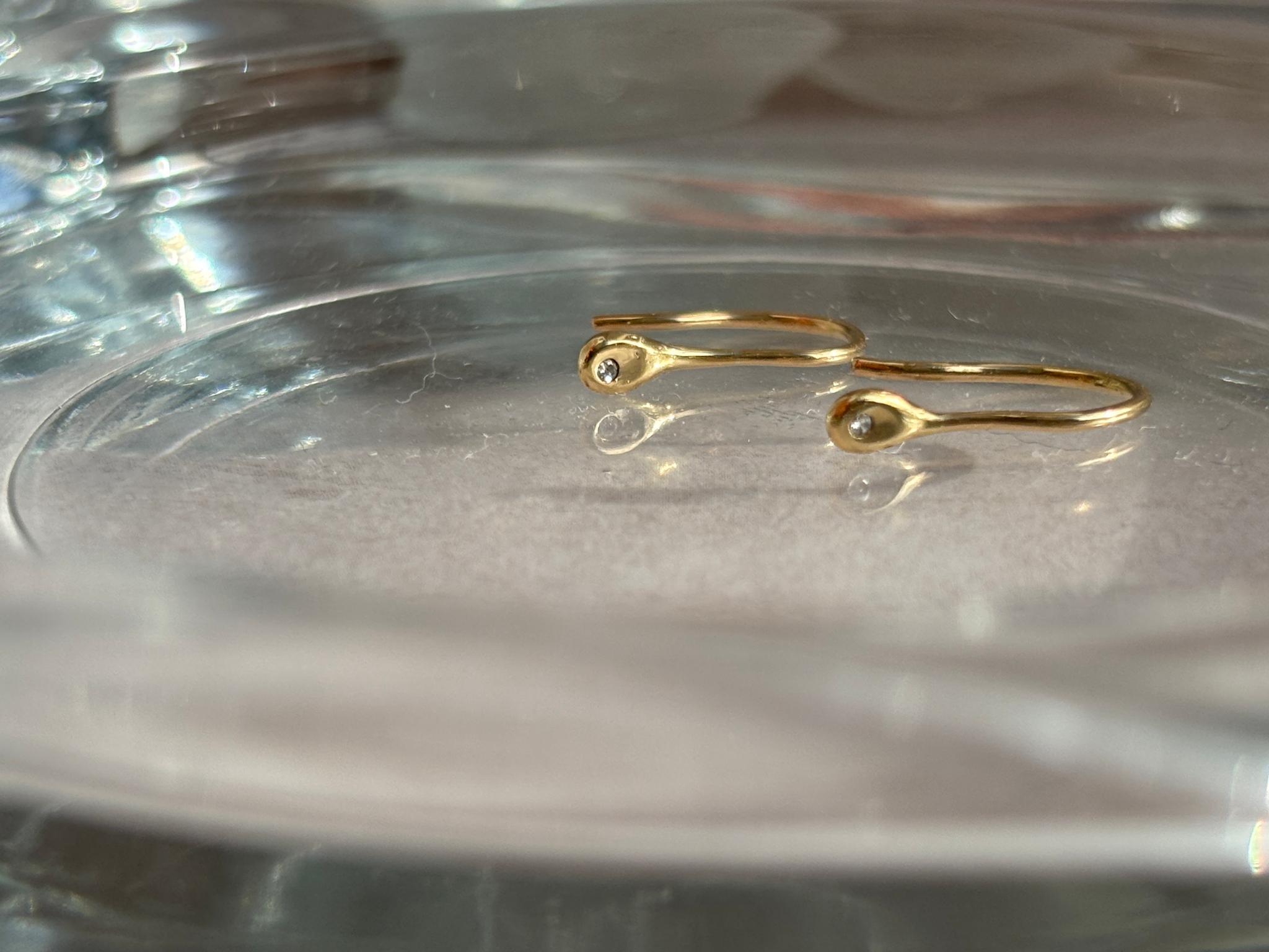 K18 ダイヤモンド　ピアス　『妖精のスプーン』 | 2枚目