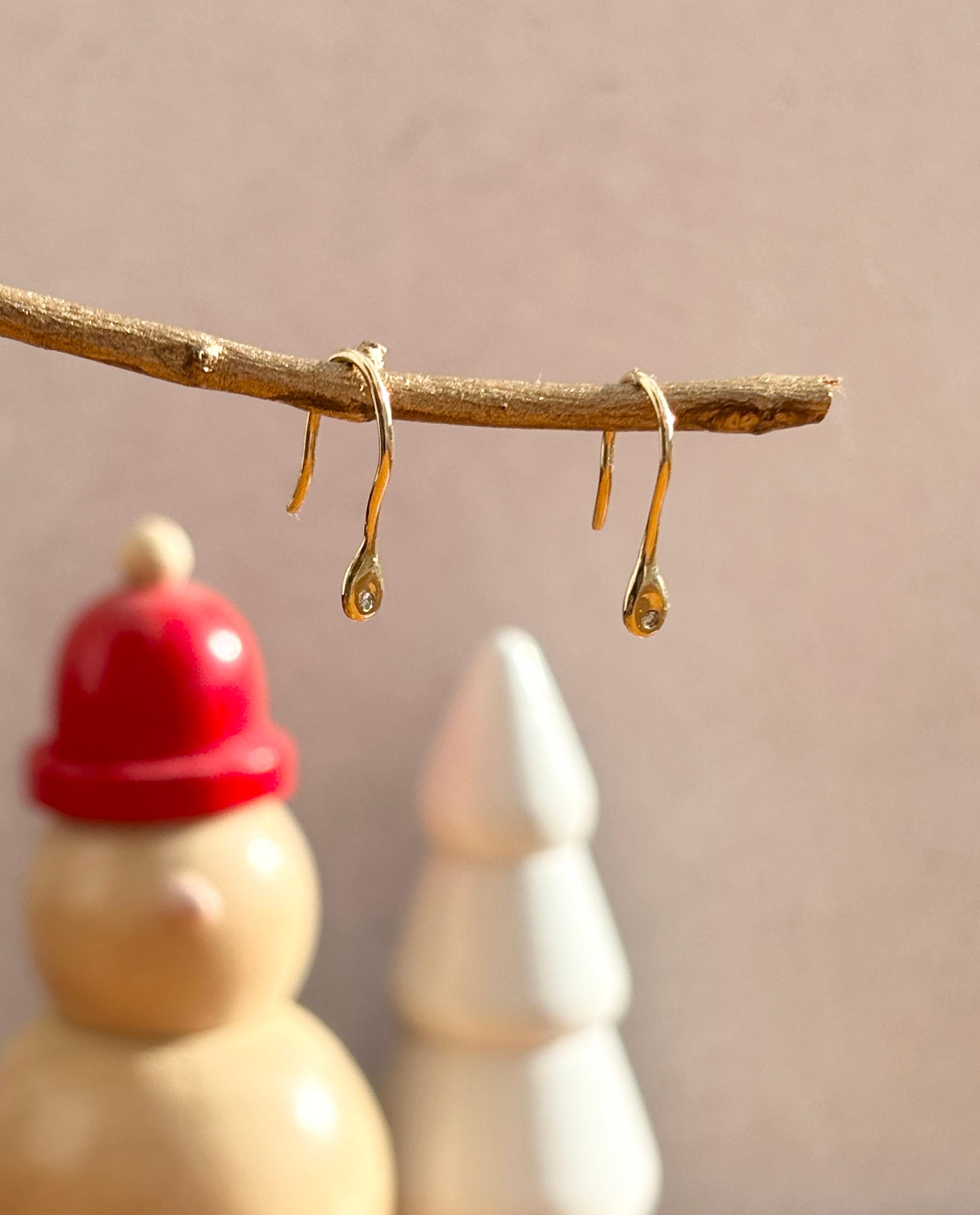 K18 ダイヤモンド　ピアス　『妖精のスプーン』 | 3枚目