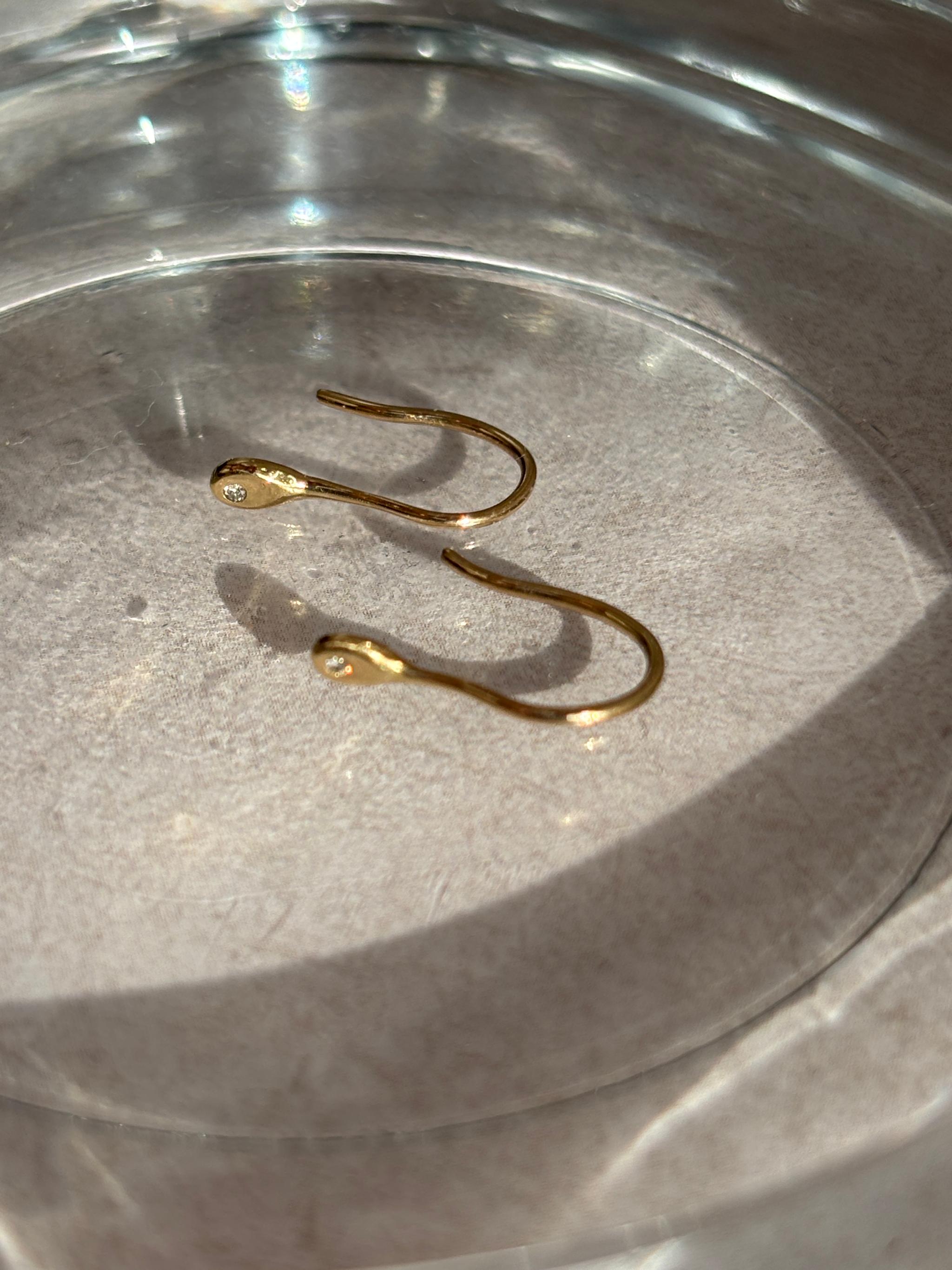 K18 ダイヤモンド　ピアス　『妖精のスプーン』 | 5枚目